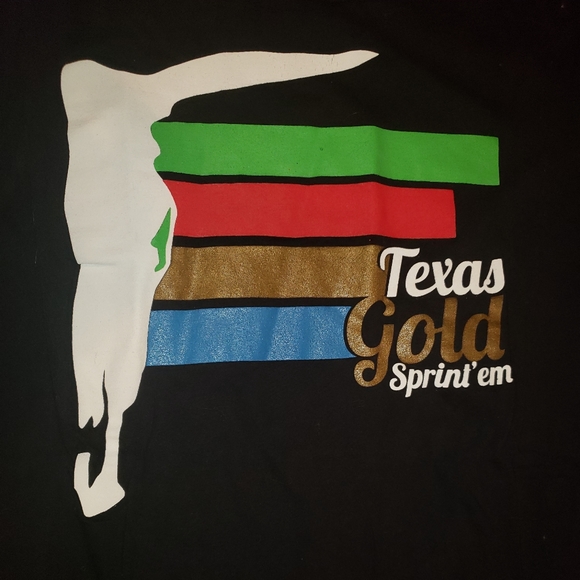 Small Black Texas Gold Sprints Cycling T-Shirt - Picture 1 of 3